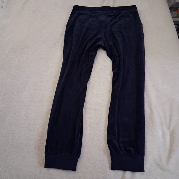 Juicy Couture Women's Size M Navy Blue Y2K Vintage Velour Jogger Pants - Picture 8 of 14